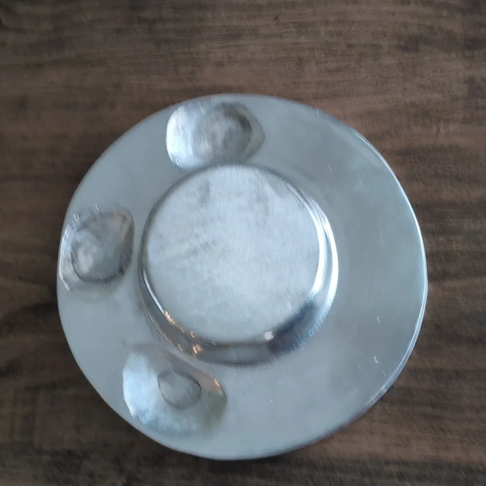 Holland Boone Polished Pewter Pumpkin Harvest Bowl Repousse Fall Relief 3D
